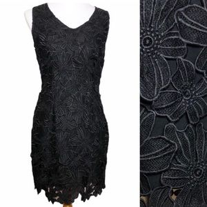 Kaii Floral Lace Little Black Dress Sz. M Classic Sleeveless